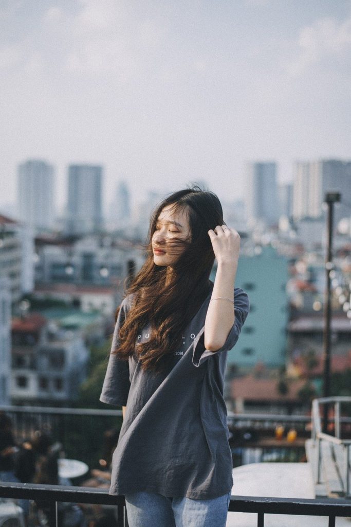 hair, wind, girl